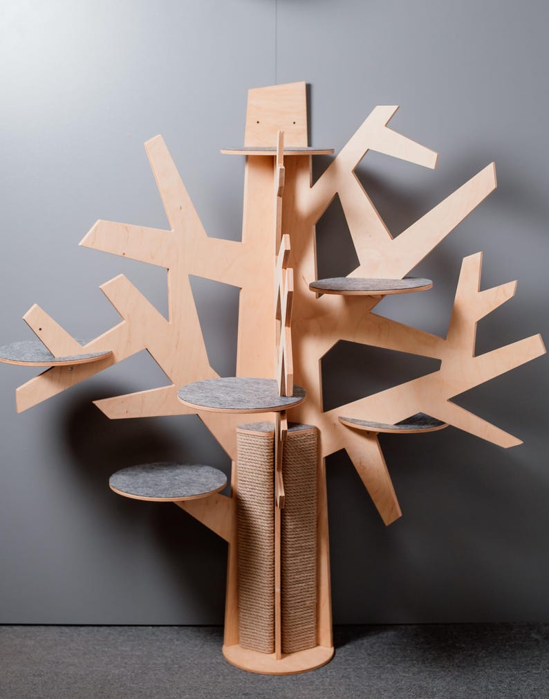 CatsJoys Modern Wooden Cat Tree — official product image