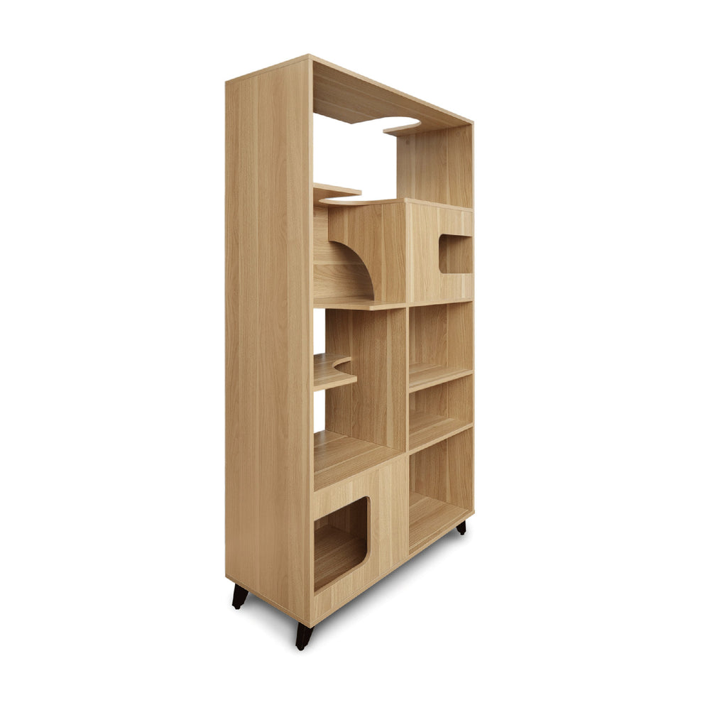 Clifford Cat Tree Bookshelf OAK angled product view