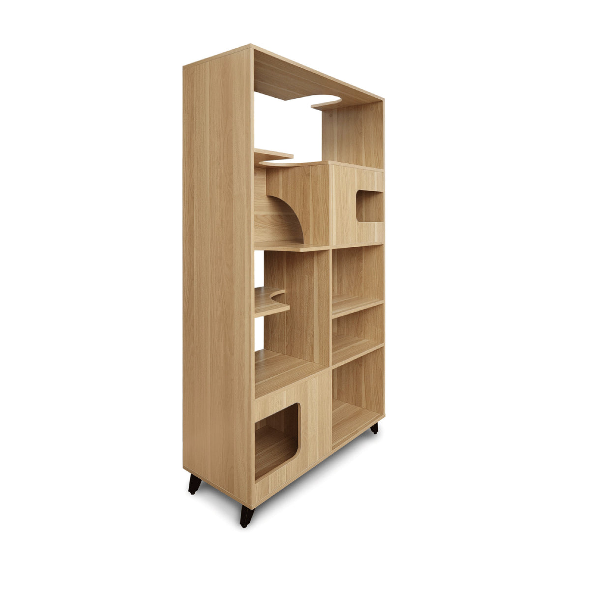 Clifford Cat Tree Bookshelf OAK angled product view