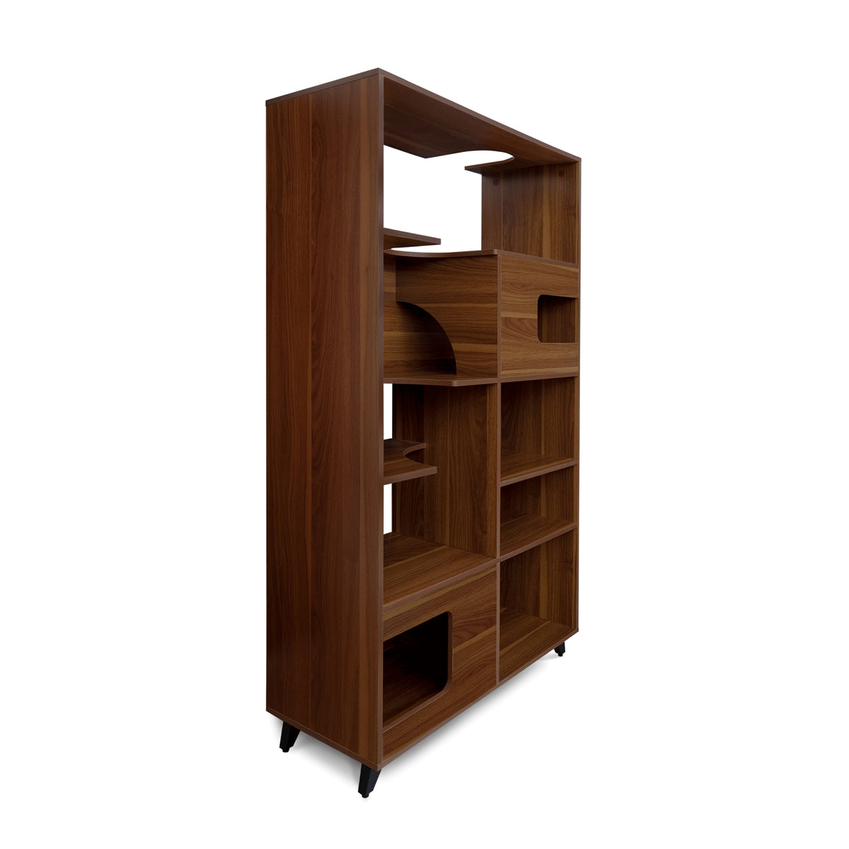 Clifford Cat Tree Bookshelf WALNUT angled product view