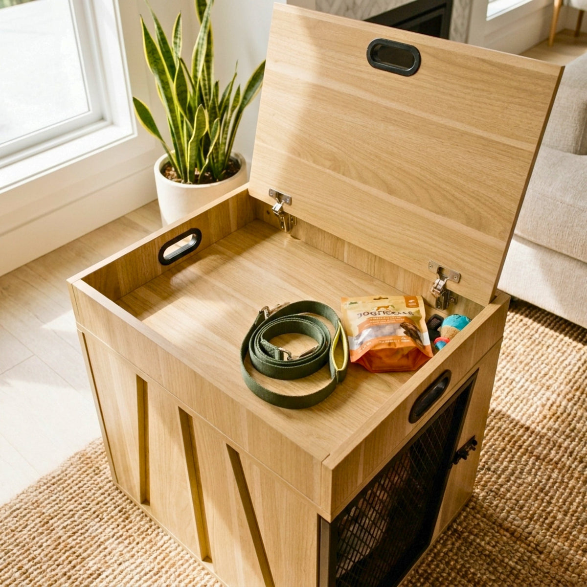 Bae S Pet Crate Oak storage