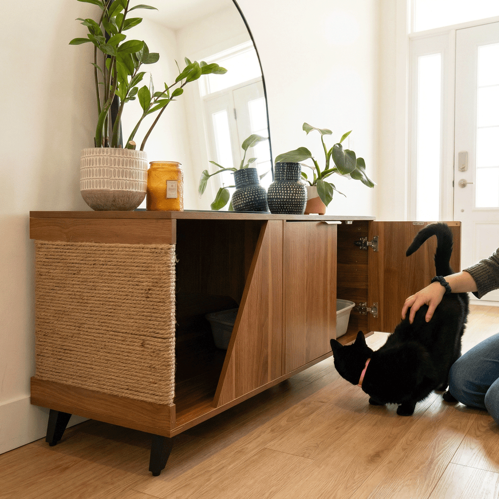 Jessie Litter Cabinet Walnut lifestyle