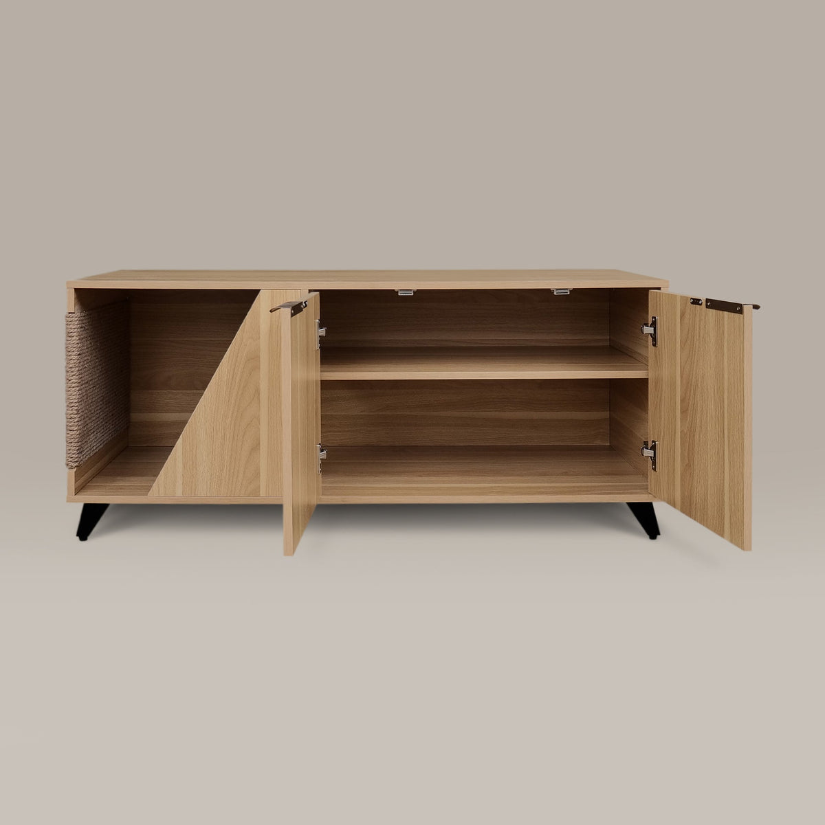Jessie Litter Cabinet Oak open storage