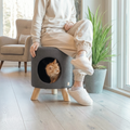 Wallie Pet Stool Dark Grey lifestyle
